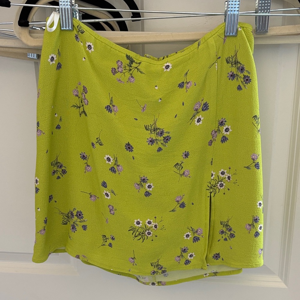Sunday Best Lime Floral Mini Skirt